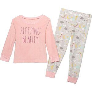 NWT! Rae Dunn Velour SLEEPING BEAUTY TODDLER/LITTLE GIRL Snug Fit Pajamas